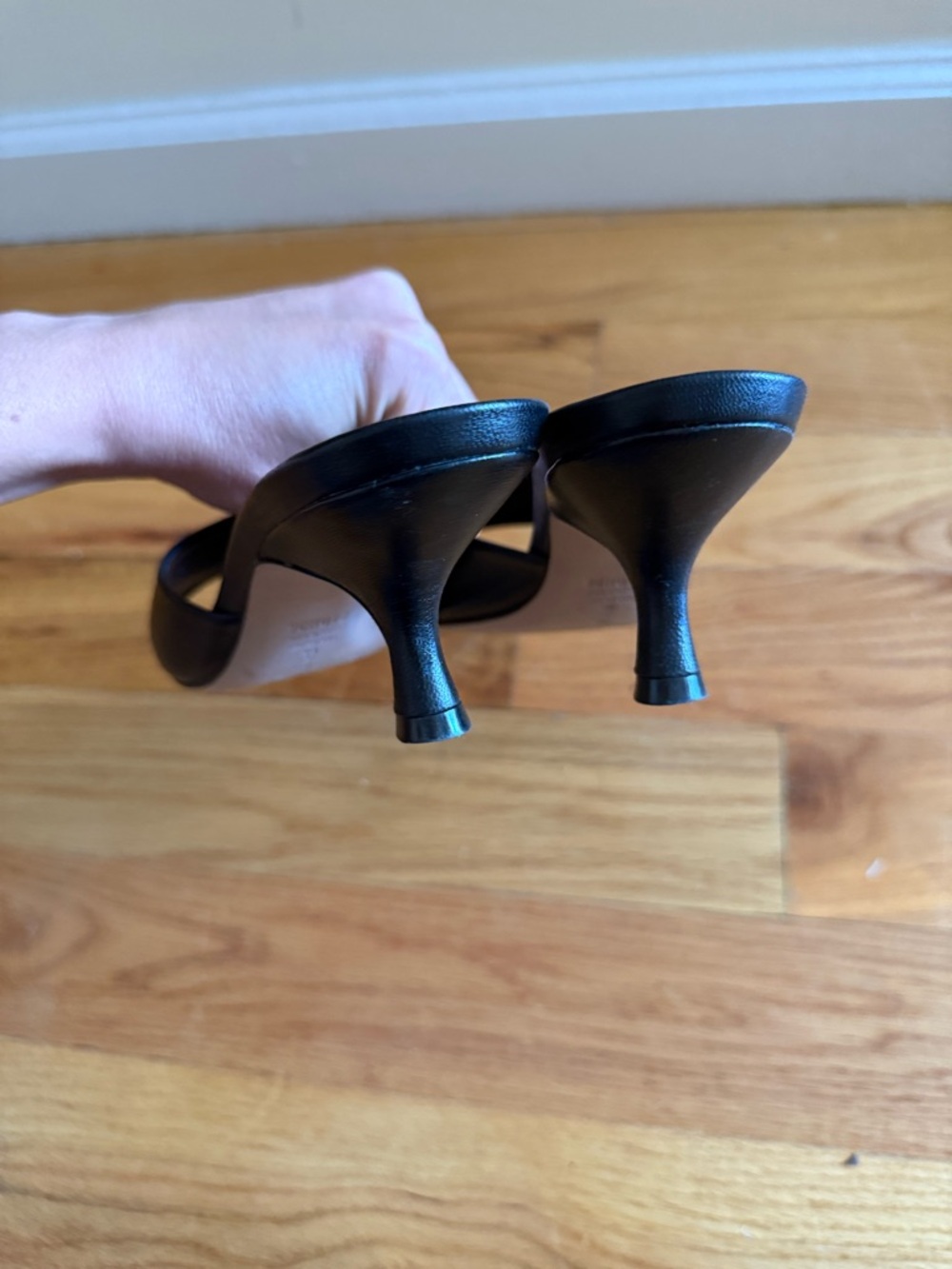 SCHUTZ Black Square Toe Slip-On Mules - Picture 4 of 6